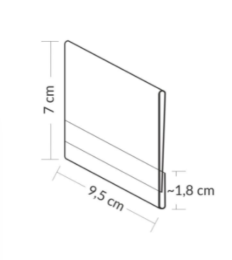 Wzór i specyfikacja osłonki cenowej o wymiarach 95 x 70 mm