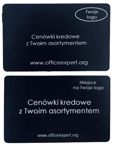 Cenówki kredowe, czarne z nadrukiem