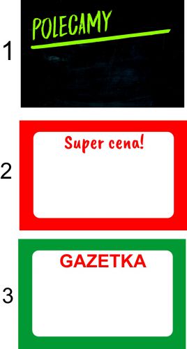 Cenówki POLECAMY, SUPER CENA, GAZETKA  - 20 szt. w kpl.
